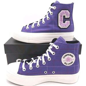 Converse (Womens 7.5) Chuck Taylor Star Lift Hi Shoes Plaid Preppy Retro Sneaker
